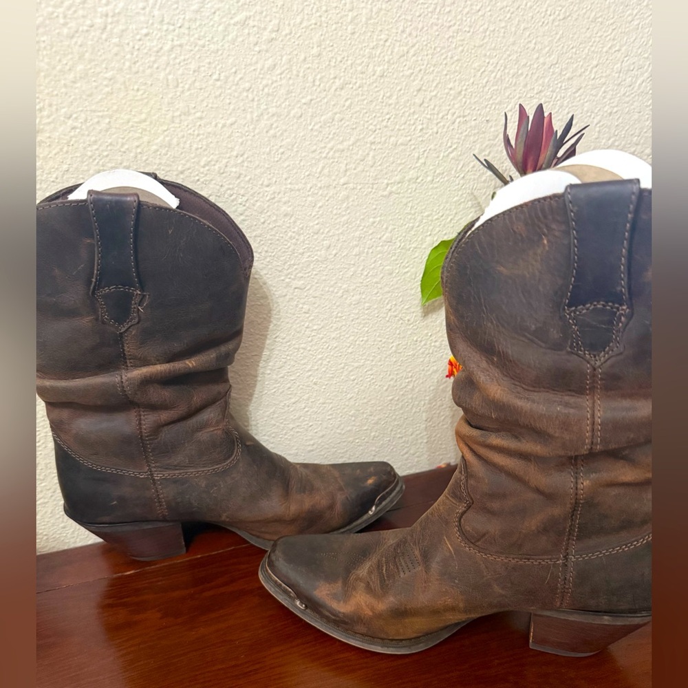 Durango RD3494 Women's 10" Crush Brown Sultry Slouch Western Cowboy Boot 8.5 M